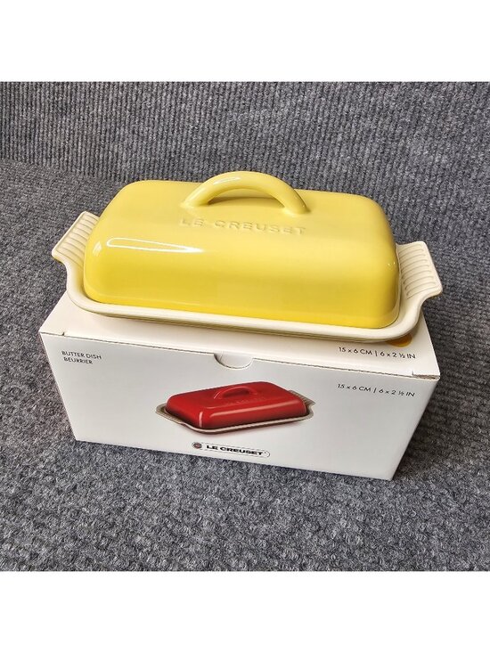 Le Creuset Other - NEW RARE Le Creuset Heritage Butter Dish New Camomille Yellow Color - New in Box